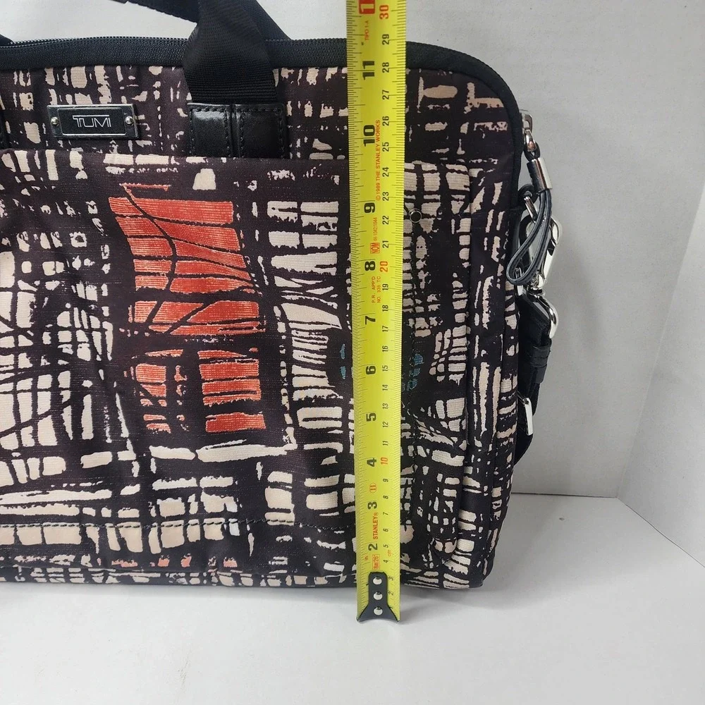 TUMI Abstract Pattern Laptop Bag Nylon Padded Compartments Removable Strap